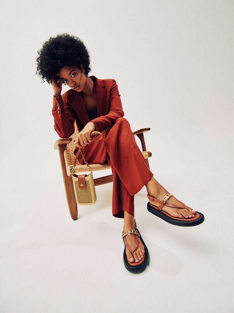 Pedro Icon Sandals Women Flats Cognac | Q9Q-2396