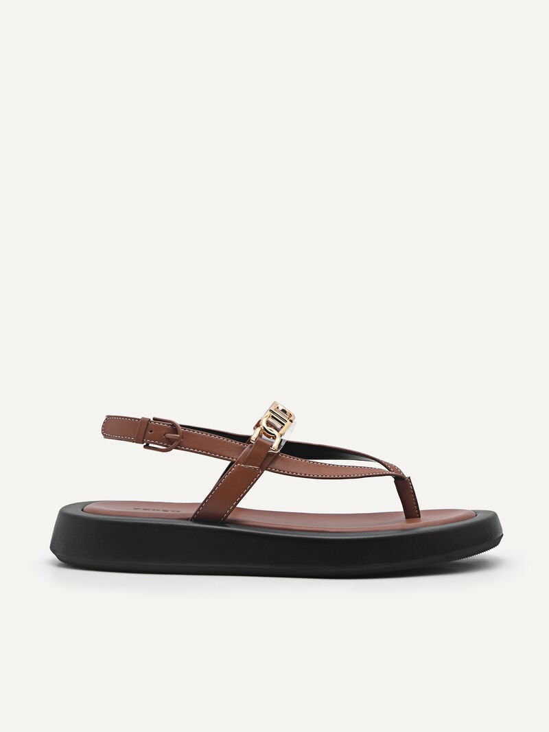 Pedro Icon Sandals Women Flats Cognac | Q9Q-2396