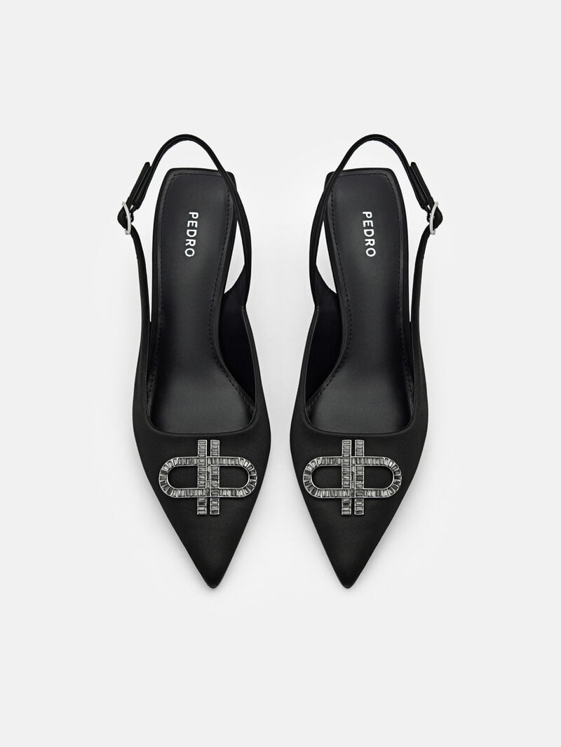 Pedro Icon Satin Women Pumps Black | Q9Q-2349