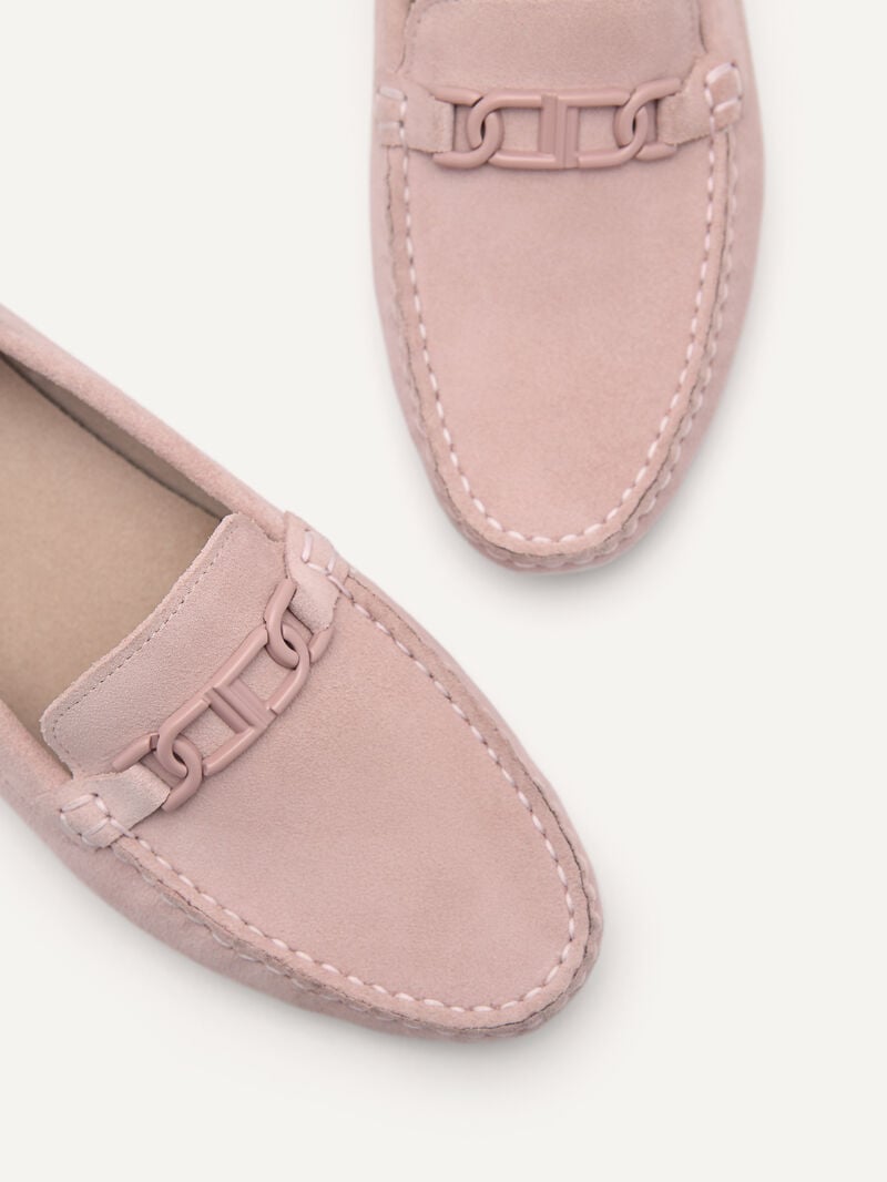 Pedro Icon Suede Moccasins Women Flats Pink | Q9Q-2377