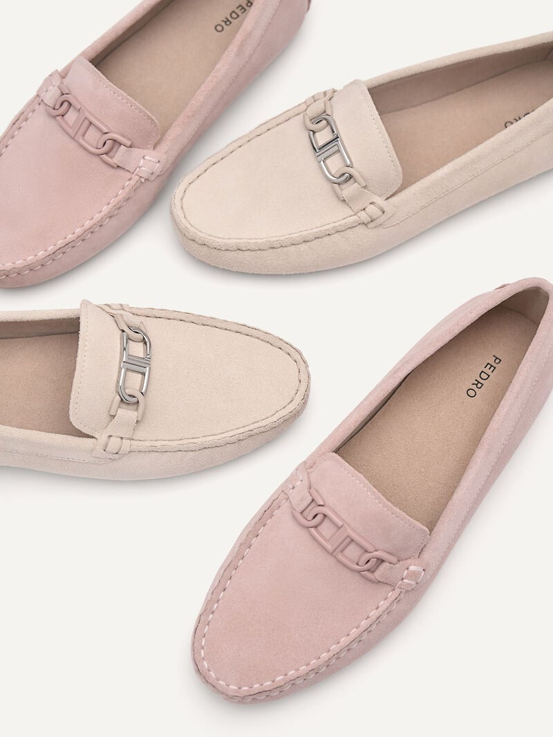 Pedro Icon Suede Moccasins Women Flats Pink | Q9Q-2377