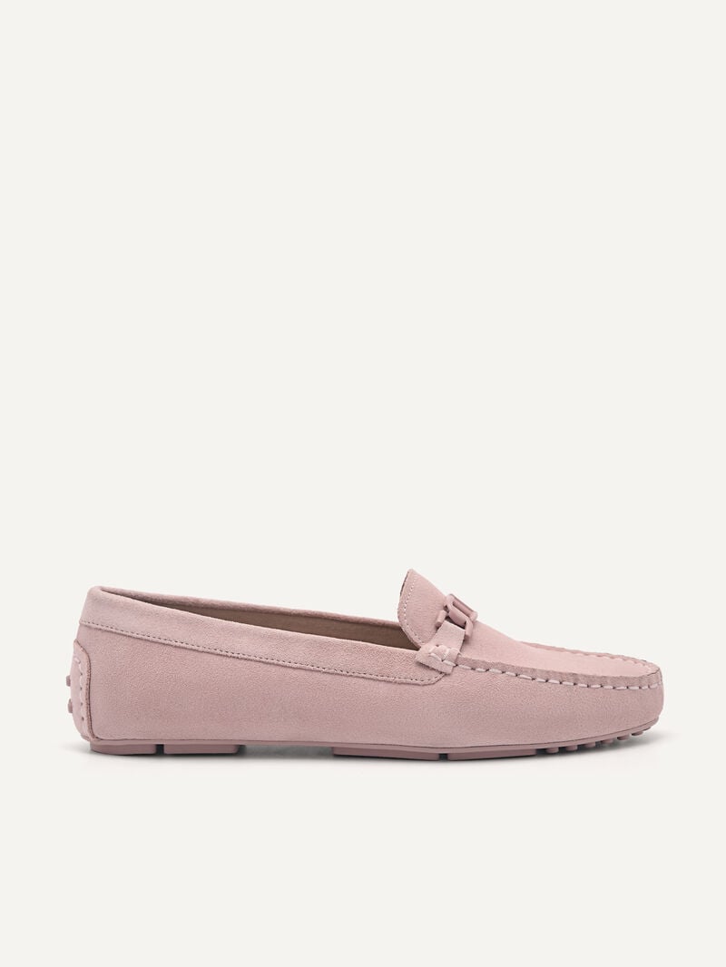 Pedro Icon Suede Moccasins Women Flats Pink | Q9Q-2377