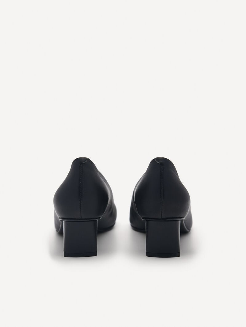 Pedro Ines Leather Women Pumps Black | Q9Q-1464