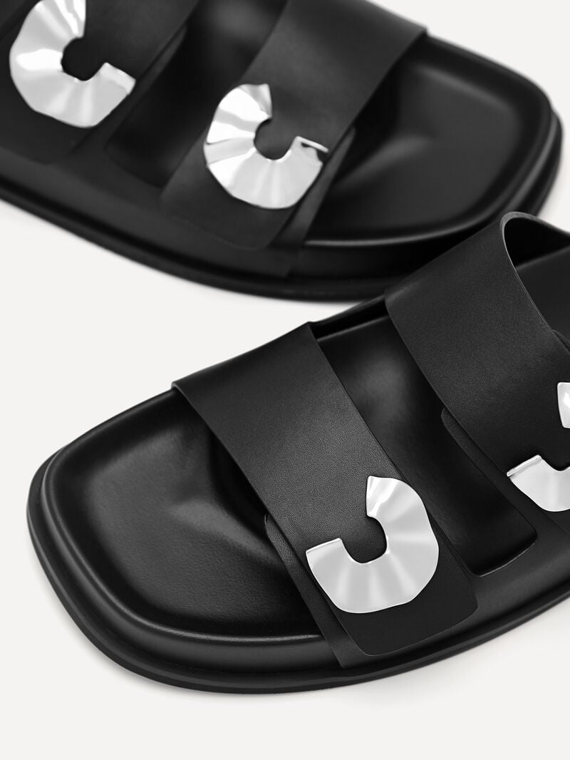 Pedro Iris Strap Sandals Women Flats Black | Q9Q-1802