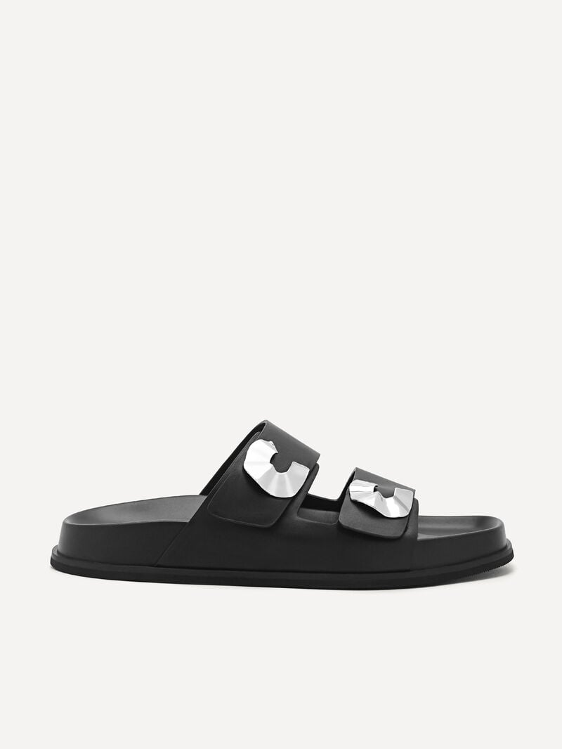 Pedro Iris Strap Sandals Women Flats Black | Q9Q-1802