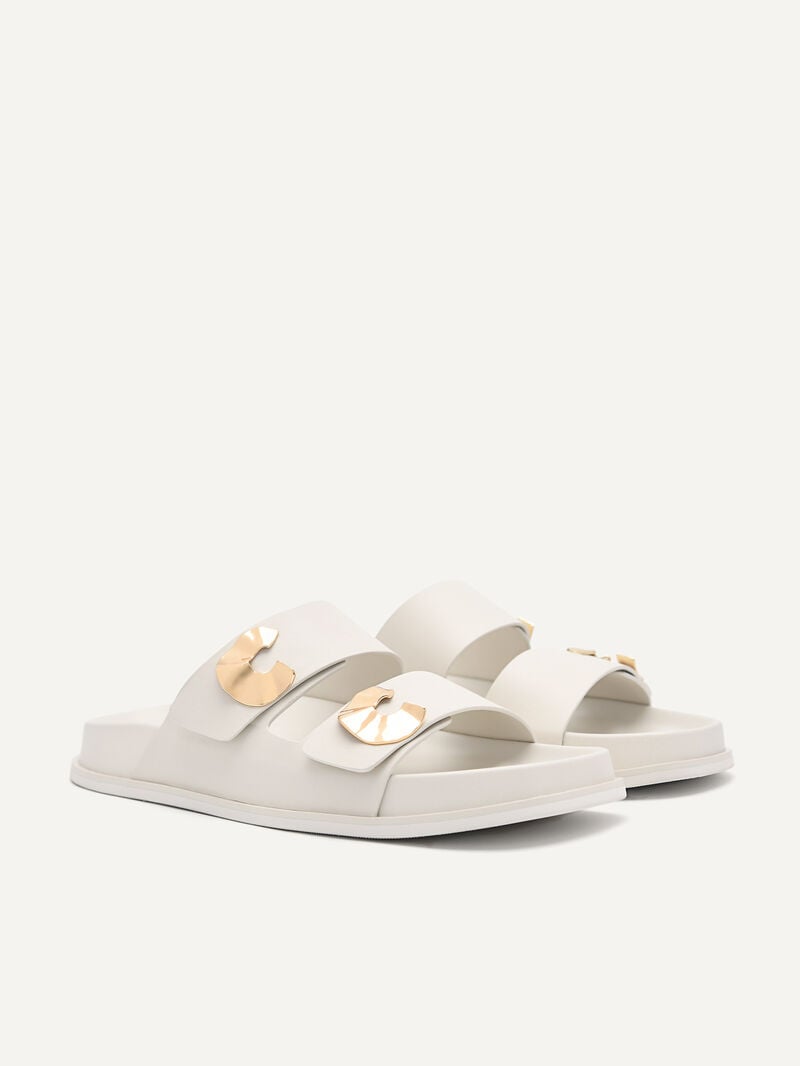 Pedro Iris Strap Sandals Women Flats Chalk | Q9Q-1803