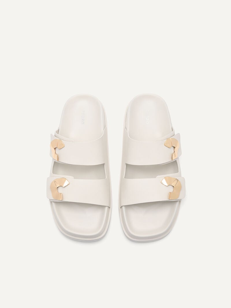 Pedro Iris Strap Sandals Women Flats Chalk | Q9Q-1803