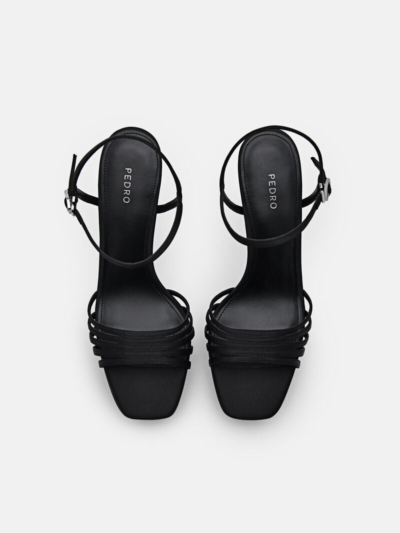Pedro Iza Fabric Platform Women Heel Sandals Black | Q9Q-1462