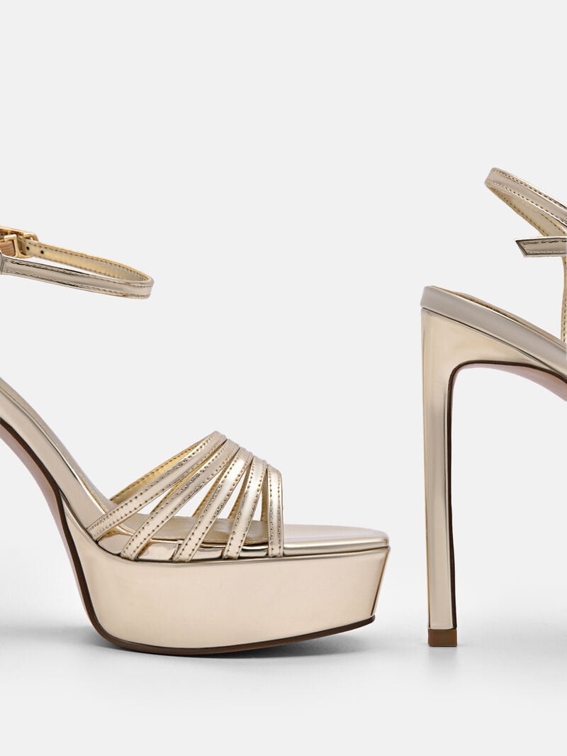Pedro Iza Platform Women Heel Sandals Gold | Q9Q-1460