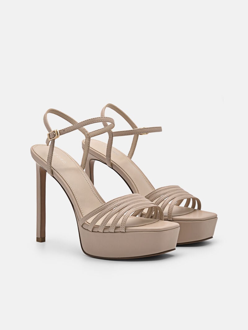 Pedro Iza Platform Women Heel Sandals Nude | Q9Q-1461