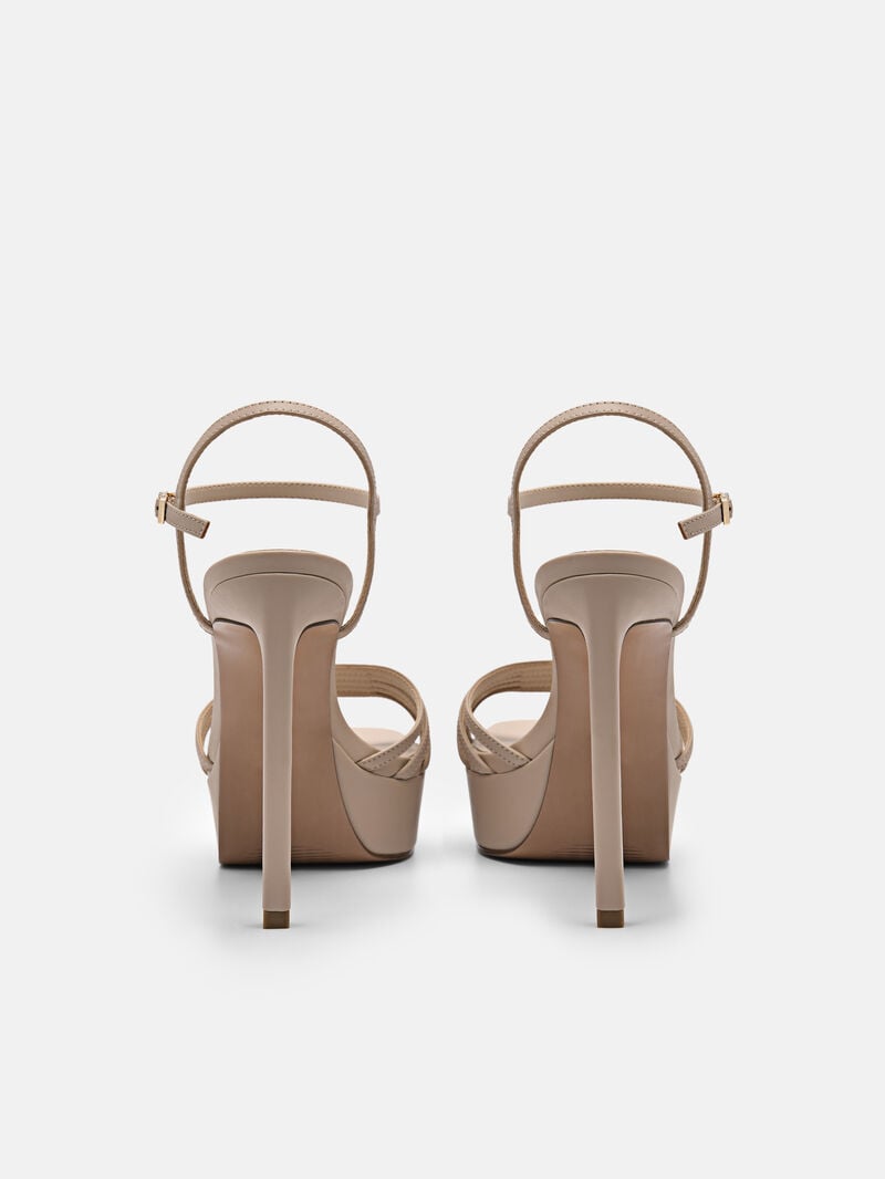 Pedro Iza Platform Women Heel Sandals Nude | Q9Q-1461