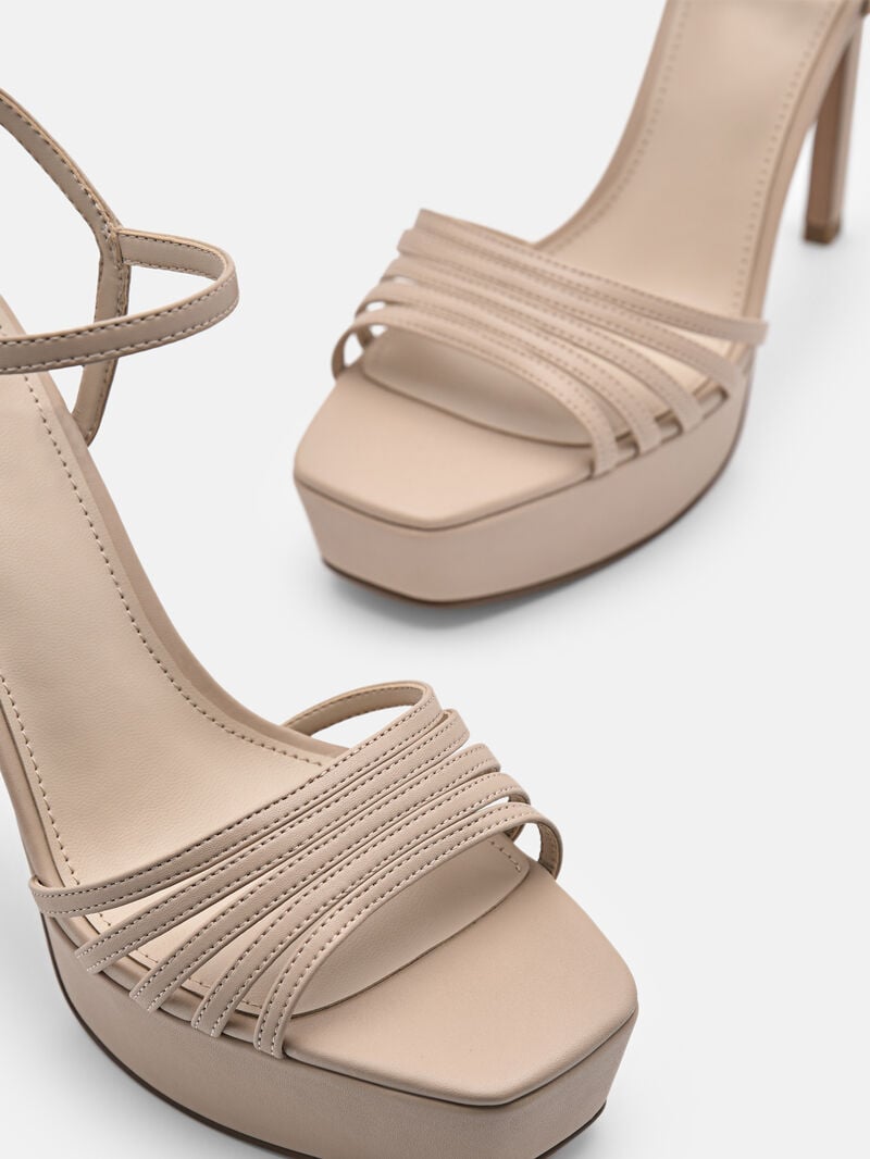 Pedro Iza Platform Women Heel Sandals Nude | Q9Q-1461
