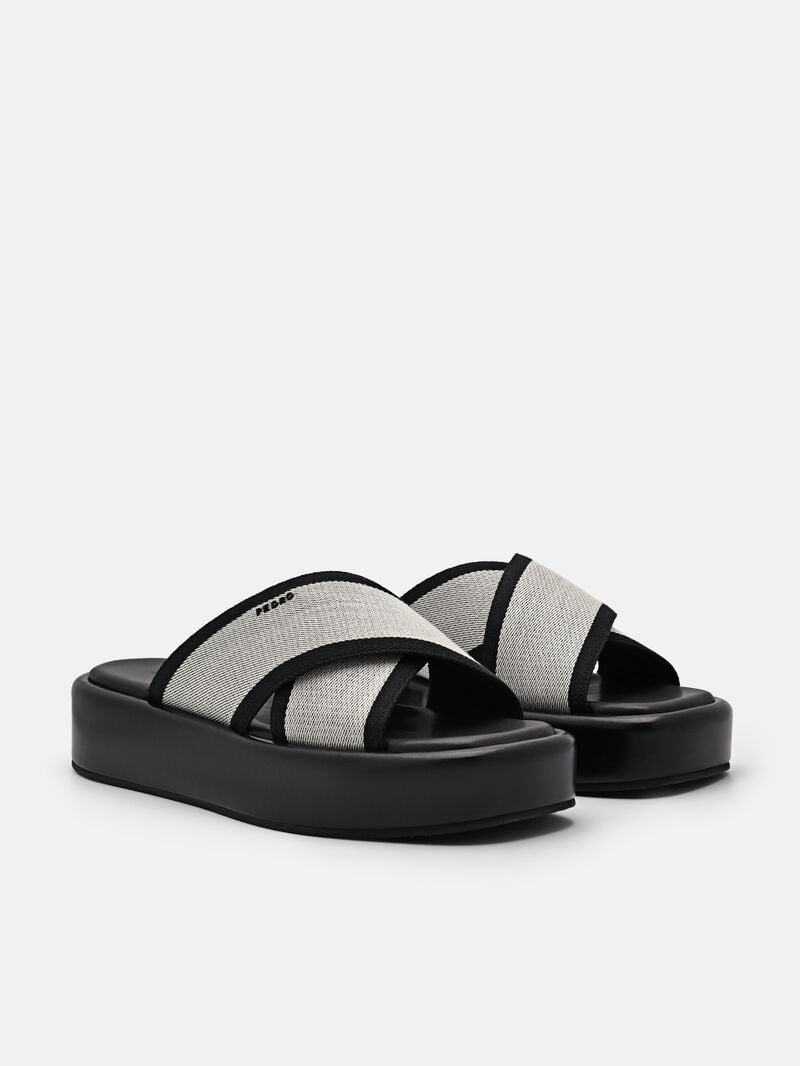 Pedro Izzie Sandals Women Wedges Black | Q9Q-2193