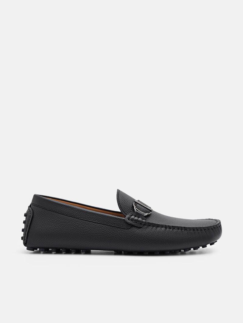 Pedro Jackson Leather Men Moccasins Black | Q9Q-1796