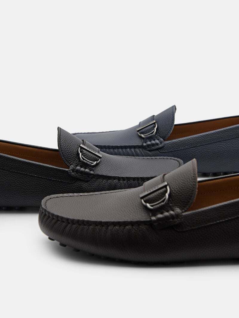 Pedro Jackson Leather Men Moccasins Navy | Q9Q-1798