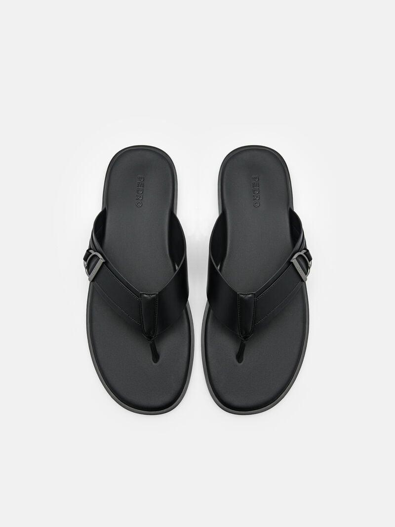 Pedro Jackson Thong Men Sandals Black | Q9Q-1793