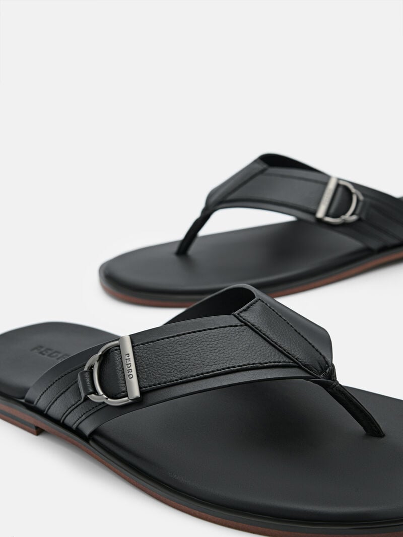 Pedro Jackson Thong Men Sandals Black | Q9Q-1793