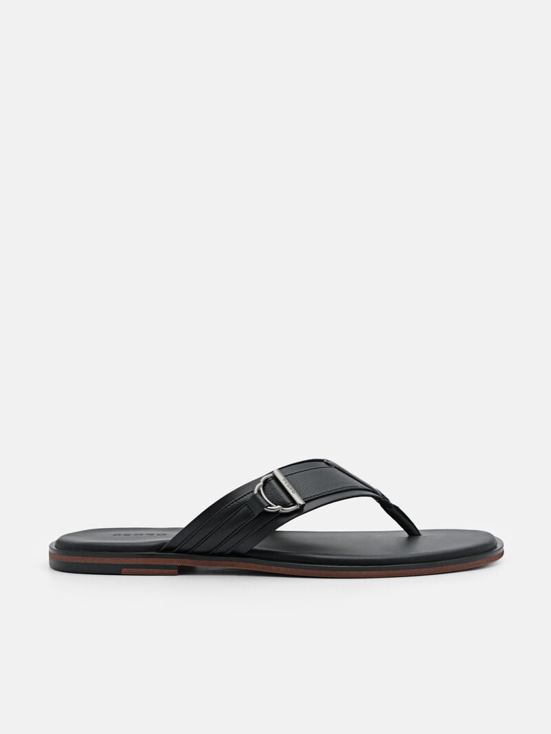 Pedro Jackson Thong Men Sandals Black | Q9Q-1793