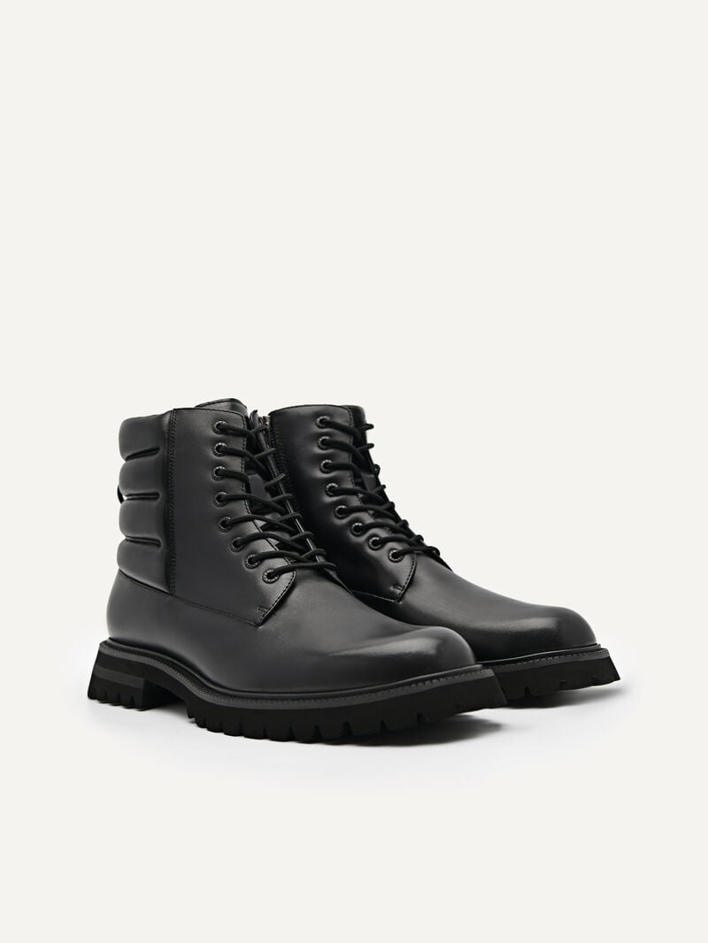 Pedro Jay Leather Boots Men Boots Black | Q9Q-1791
