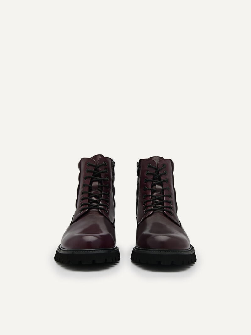 Pedro Jay Leather Boots Men Boots Dark Purple | Q9Q-1792