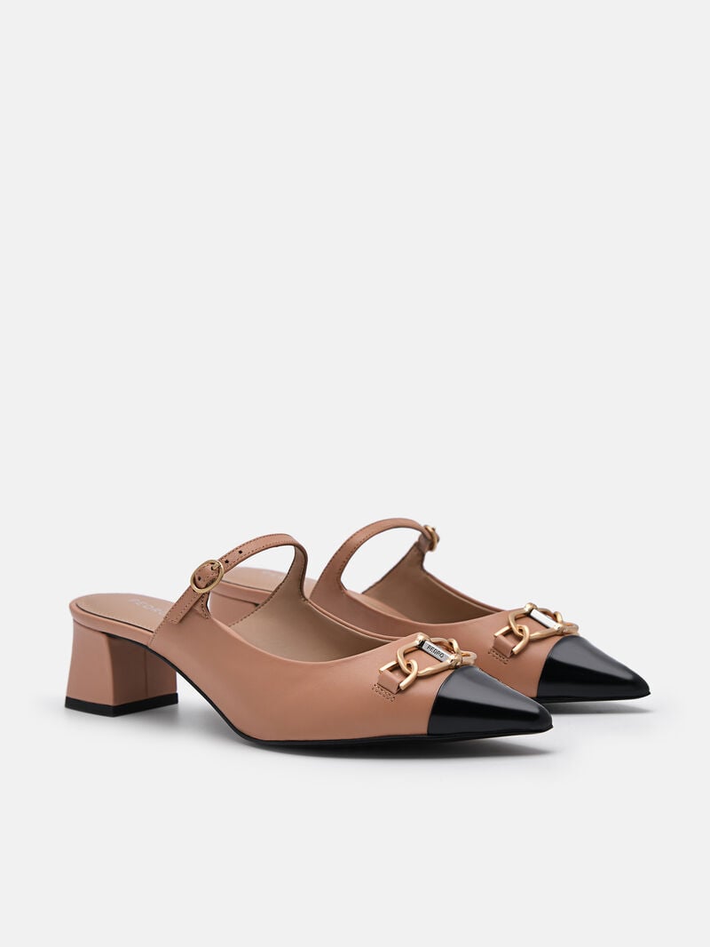 Pedro Jean Leather Women Mules Camel | Q9Q-1453