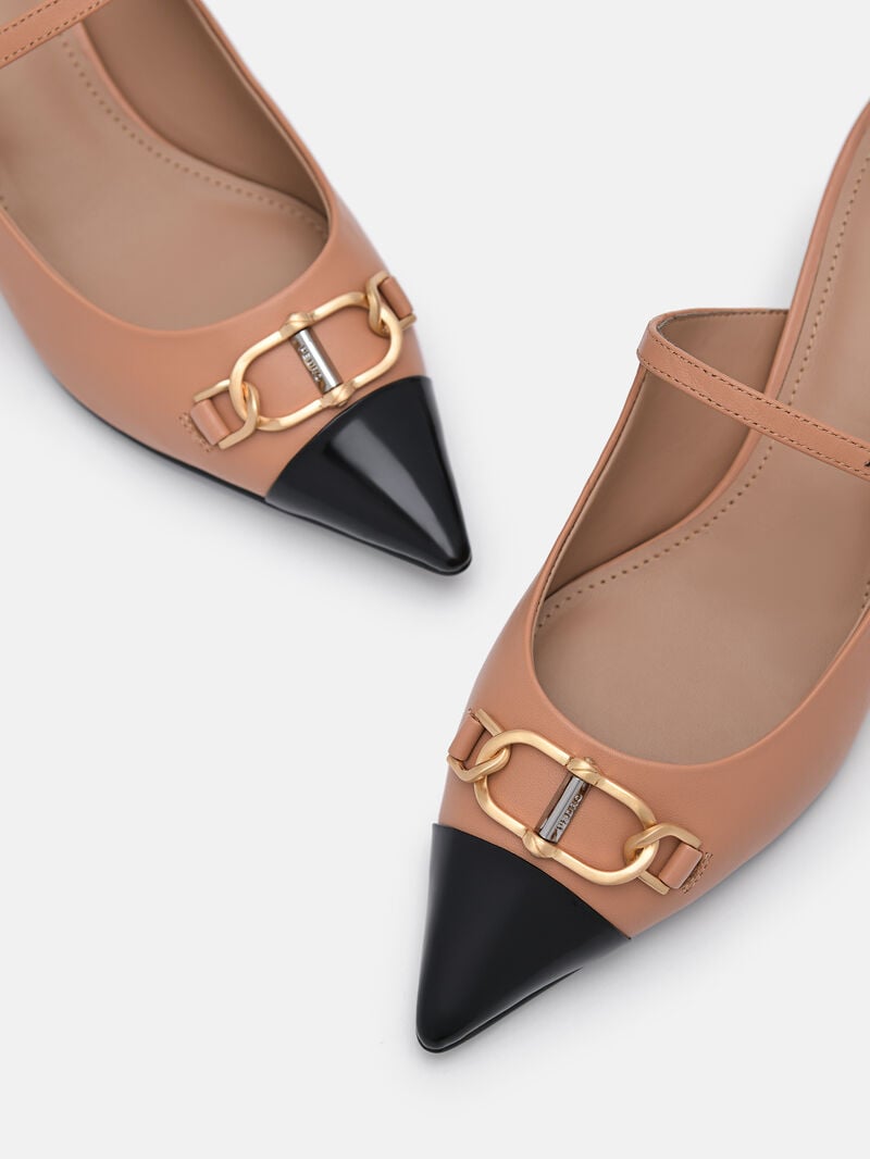 Pedro Jean Leather Women Mules Camel | Q9Q-1453