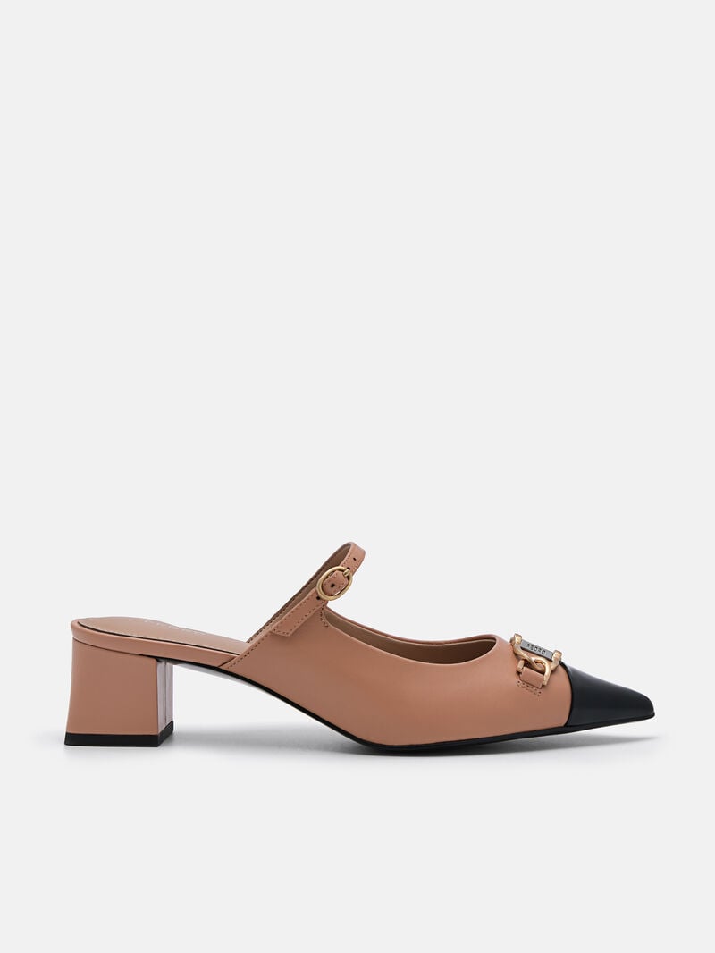 Pedro Jean Leather Women Mules Camel | Q9Q-1453