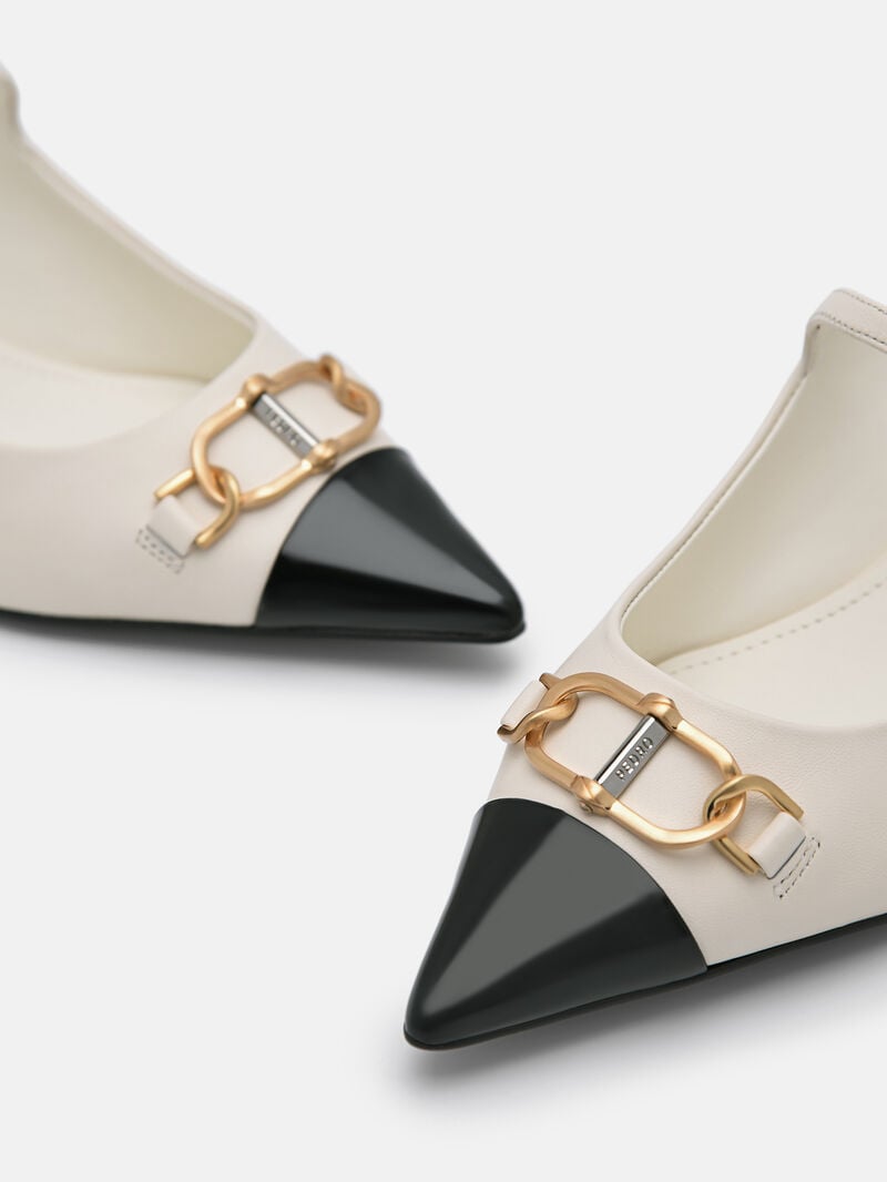 Pedro Jean Leather Women Mules Chalk | Q9Q-1454