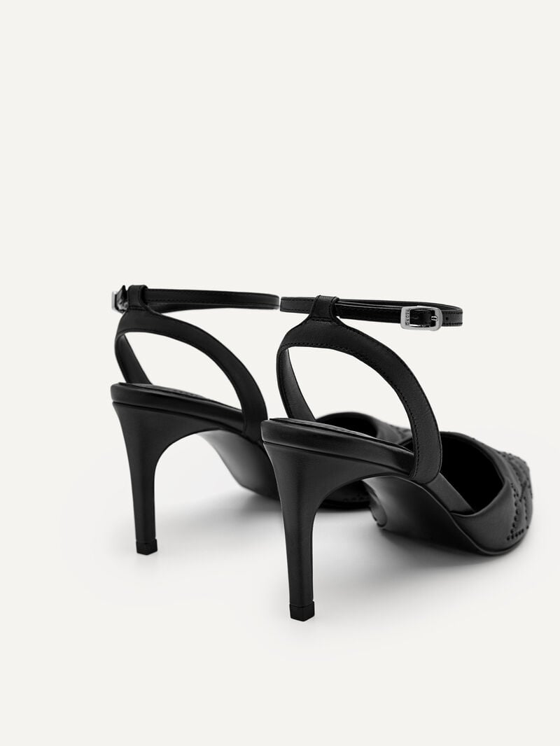 Pedro Joan Leather Women Pumps Black | Q9Q-1447