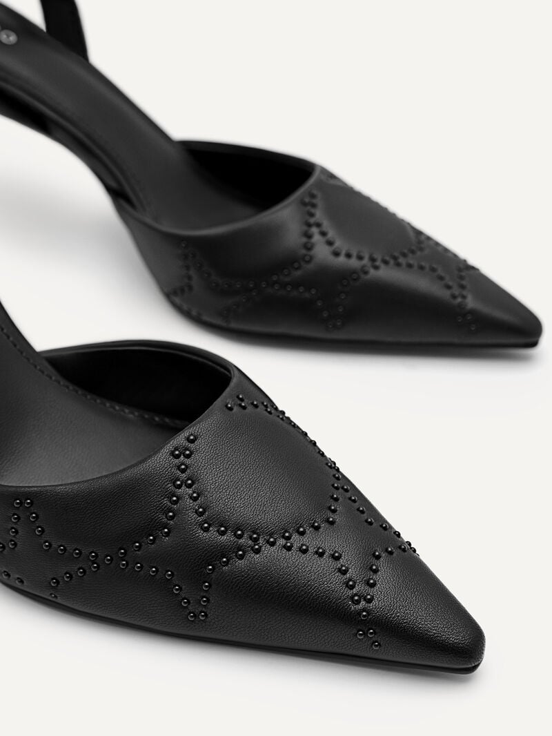 Pedro Joan Leather Women Pumps Black | Q9Q-1447