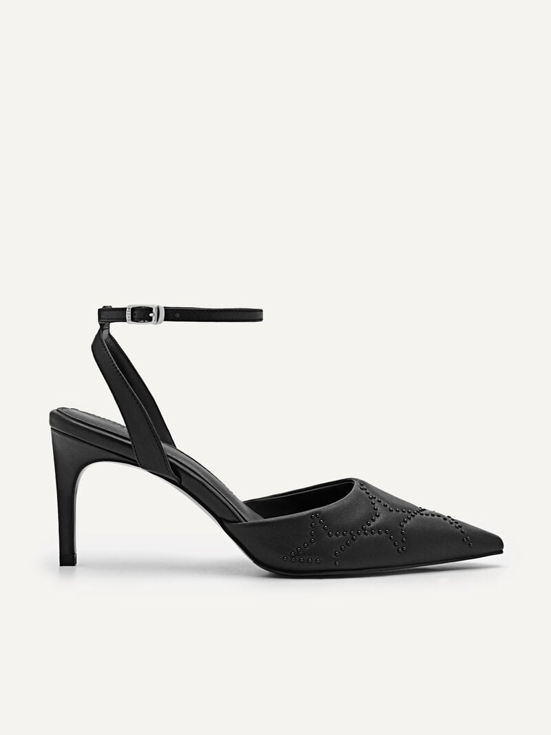 Pedro Joan Leather Women Pumps Black | Q9Q-1447