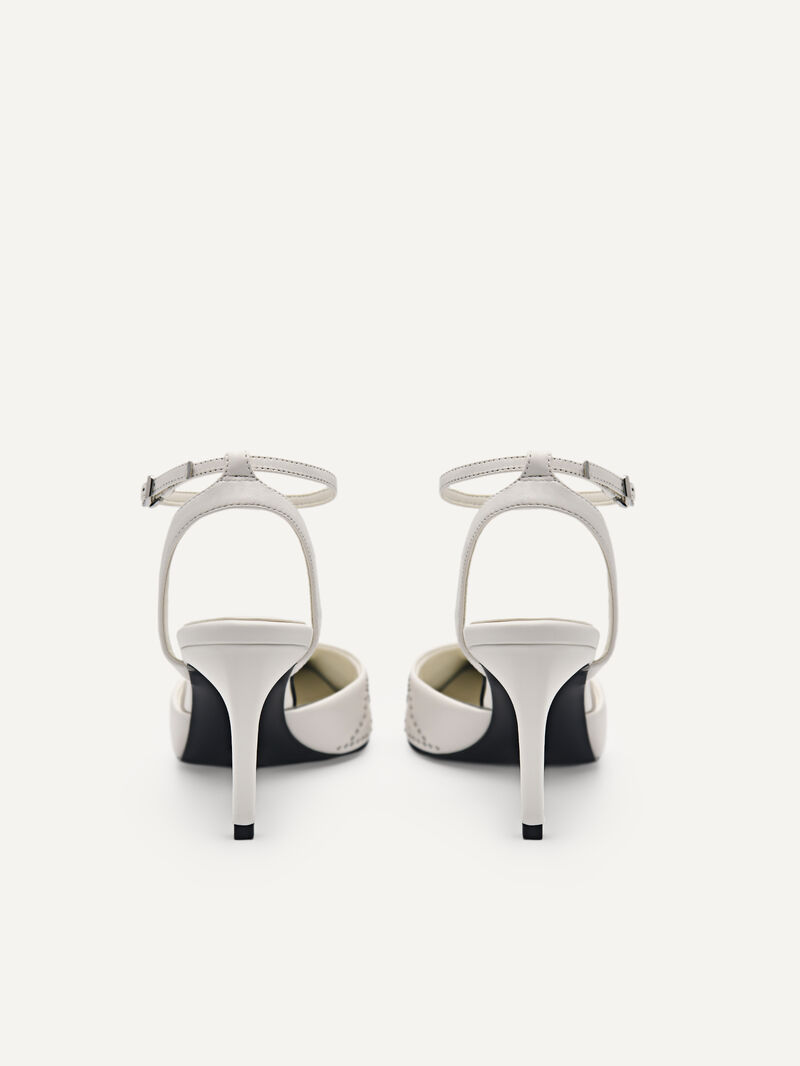 Pedro Joan Leather Women Pumps White | Q9Q-1448