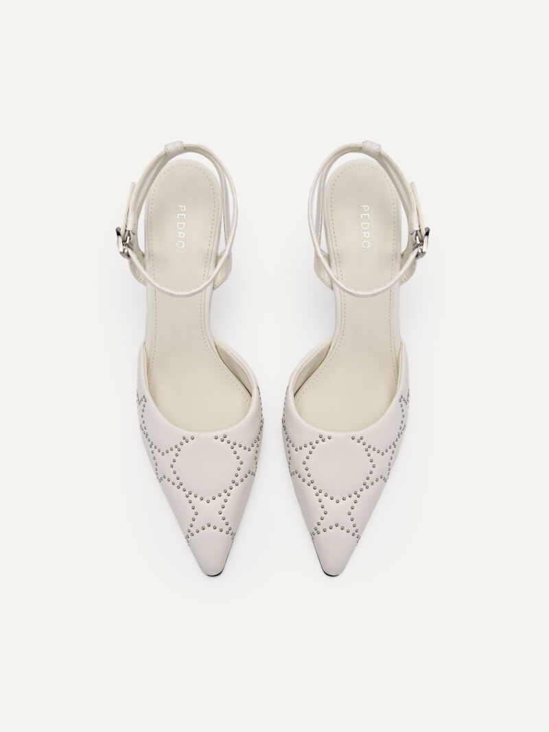 Pedro Joan Leather Women Pumps White | Q9Q-1448