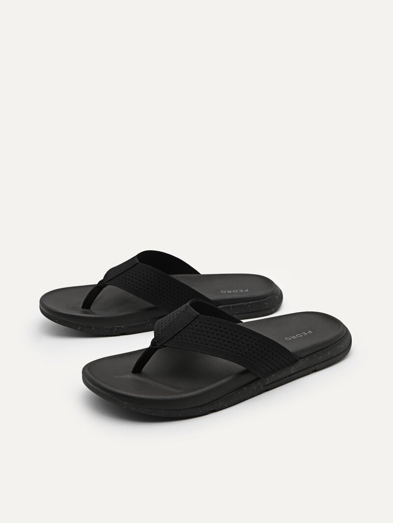 Pedro Knitted Lightweight Thong Sandal Men Sandals Black | Q9Q-1780