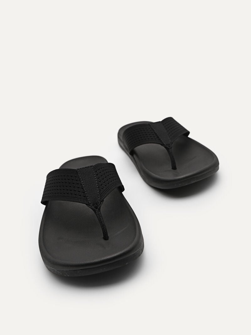 Pedro Knitted Lightweight Thong Sandal Men Sandals Black | Q9Q-1780