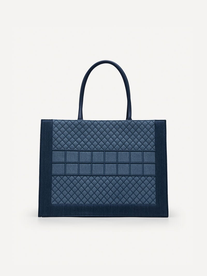 Pedro Large Denim Market Bags Women Totes Blue | Q9Q-1200
