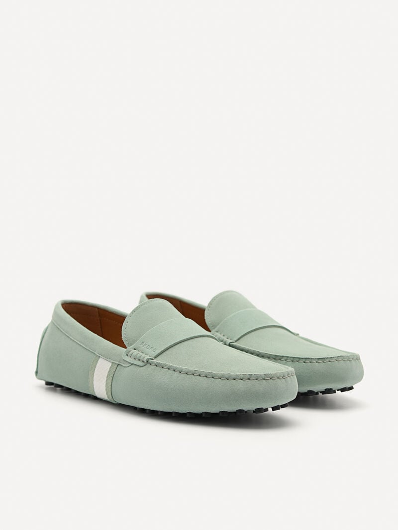 Pedro Leather Band Men Moccasins Slate Blue | Q9Q-1764
