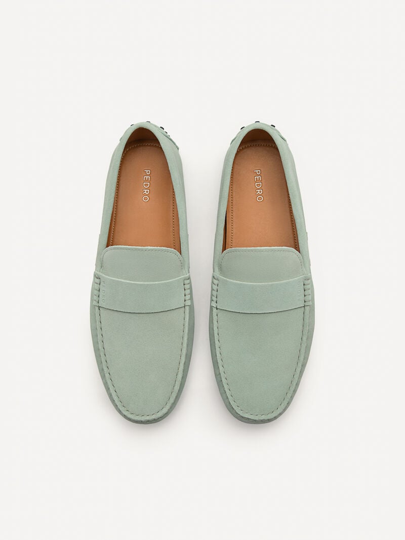 Pedro Leather Band Men Moccasins Slate Blue | Q9Q-1764