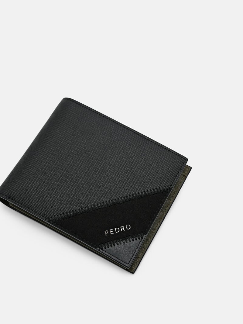 Pedro Leather Bi-Fold Coin Men Wallets Black | Q9Q-2739