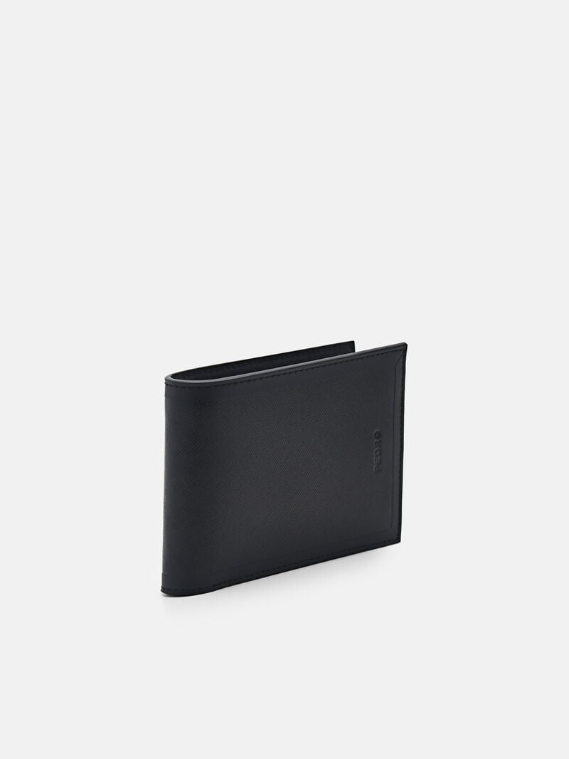 Pedro Leather Bi-Fold Coin Men Wallets Black | Q9Q-2738