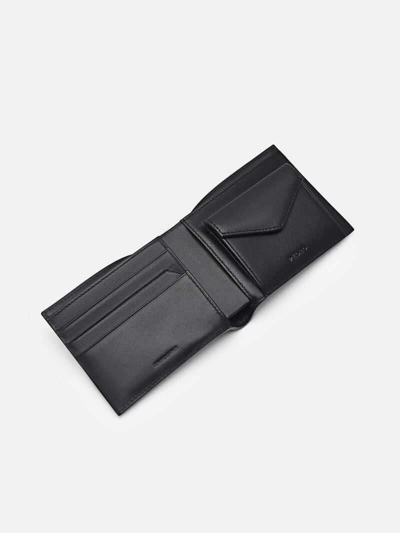 Pedro Leather Bi-Fold Coin Men Wallets Black | Q9Q-2738