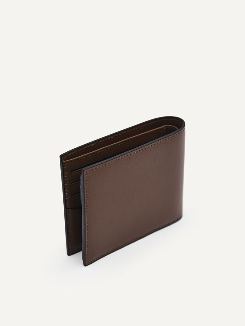 Pedro Leather Bi-Fold Coin Men Wallets Brown | Q9Q-2737