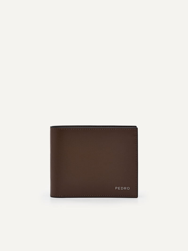 Pedro Leather Bi-Fold Coin Men Wallets Brown | Q9Q-2737