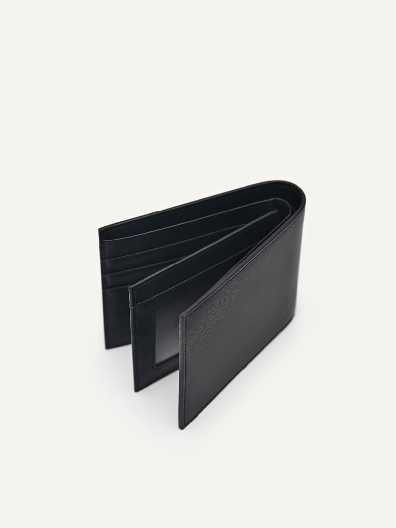 Pedro Leather Bi-Fold Flip Men Wallets Black | Q9Q-2733