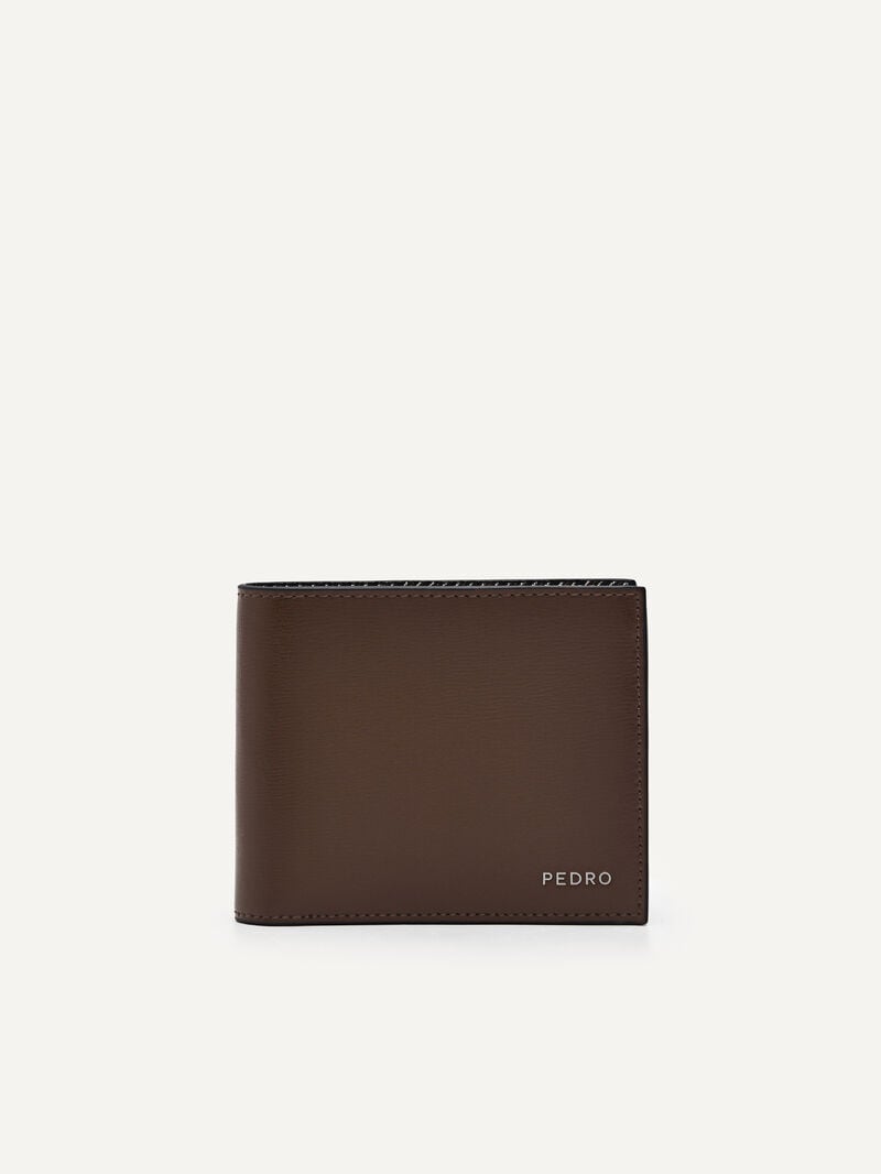 Pedro Leather Bi-Fold Flip Men Wallets Brown | Q9Q-2731