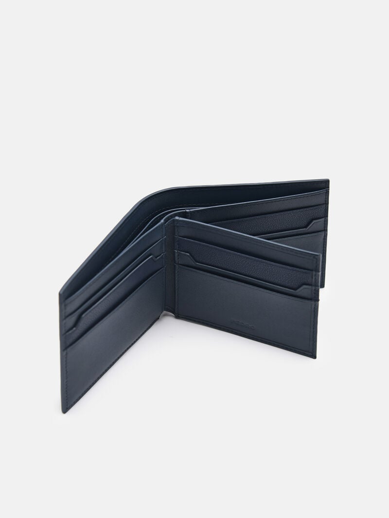 Pedro Leather Bi-Fold Flip Men Wallets Navy | Q9Q-2728