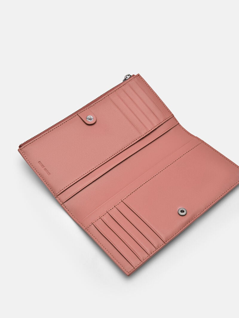 Pedro Leather Bi-Fold Long Women Wallets Blush | Q9Q-2726