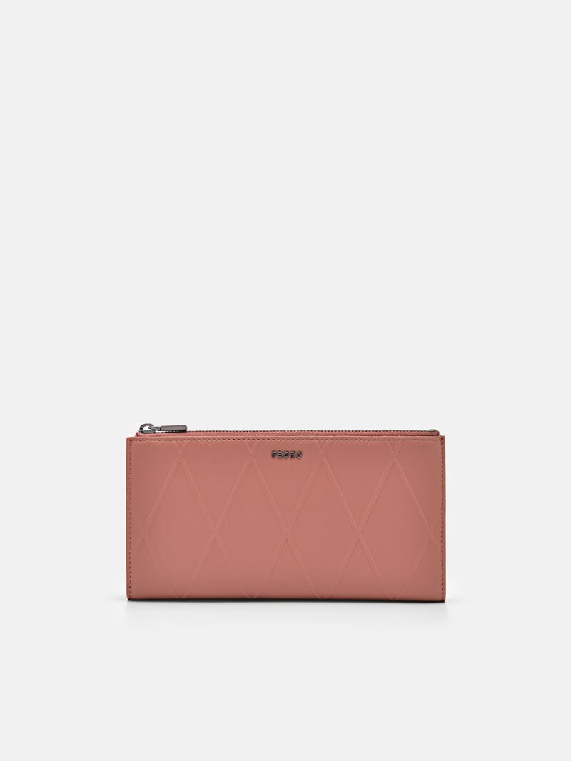 Pedro Leather Bi-Fold Long Women Wallets Blush | Q9Q-2726