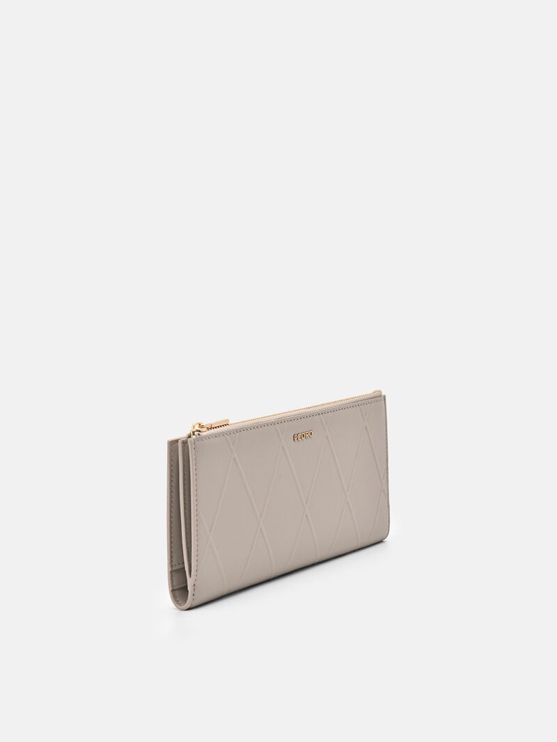 Pedro Leather Bi-Fold Long Women Wallets Taupe | Q9Q-2725
