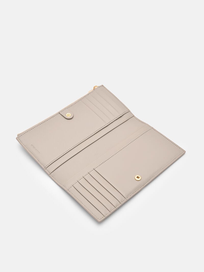 Pedro Leather Bi-Fold Long Women Wallets Taupe | Q9Q-2725